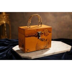 Vintage Japanese Wooden Handbag